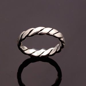 Sterling Silver Flat Twist Stackable Ring by CM